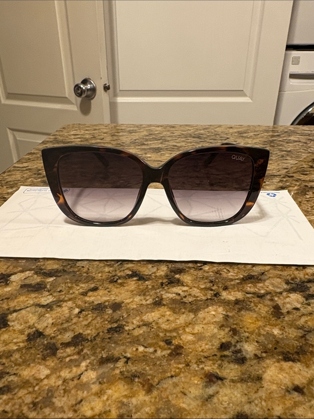 Quay Australia Tortoiseshell Cat Eye Sunglasses with Brown Gradient Lenses